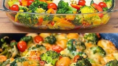 CREAMY BAKED BROCCOLI WITH TOMATOES AND KALE
